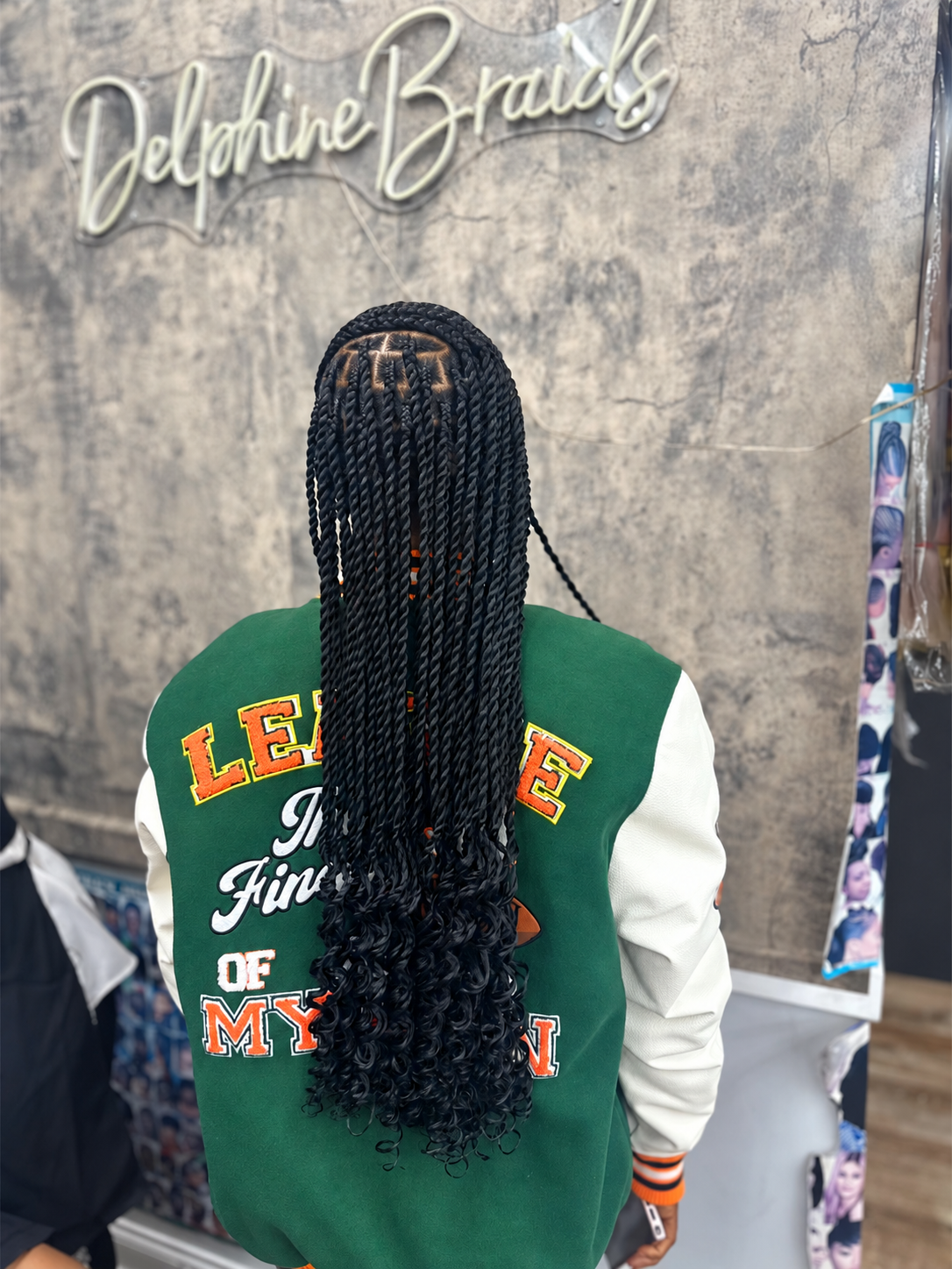 Long twists — back view at AD Blades and Braids