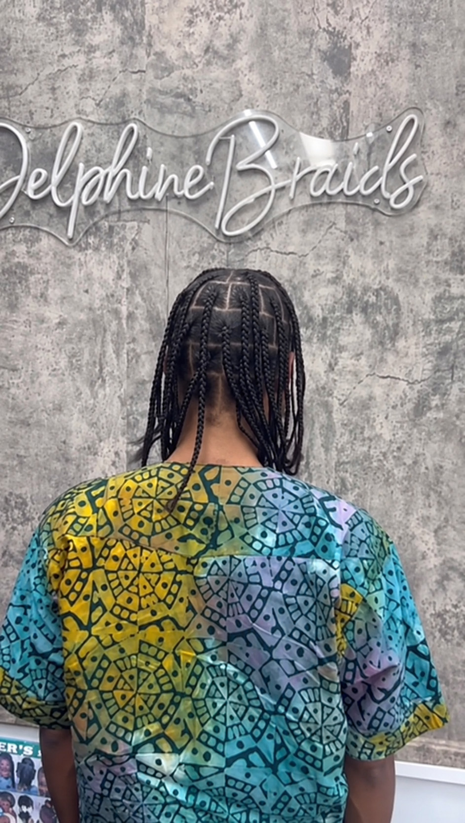 Short braids back view at AD Blades and Braids